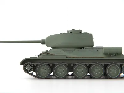 T-34-85 Medium Tank WWII Soviet Tank 3D model