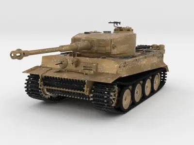 Fully built Panzer Tiger Tank Early interior and engine 3D model