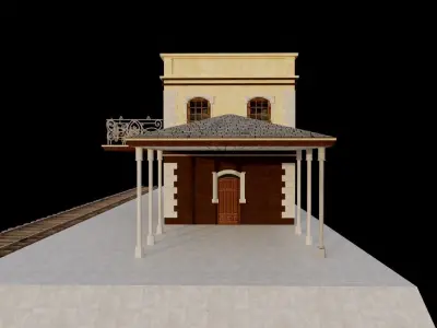 Colonial Metro Train Station and Waiting Area 3D model