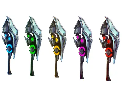 One-handed axe set3 Low-poly 3D model