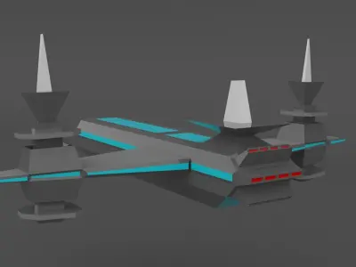 creative spaceship Low-poly 3D model