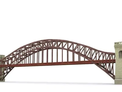 Hell Gate Bridge Low-poly 3D model