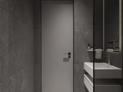 Bathroom design minimalism style Free 3D model