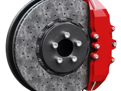 Car braking system for supercars 3D model