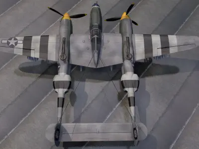 Lockheed P-38J Lightning 3D model