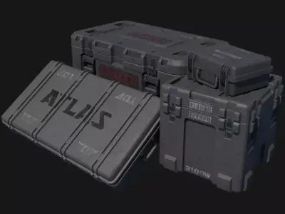 Military Cases Prop Pack Free low-poly 3D model