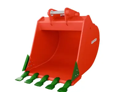 ESCO Flat Bottom Bucket HeavyDuty Construction for Excavators Low-poly 3D model