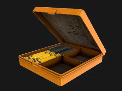  Adrenaline Syringe with Box Low-poly 3D model