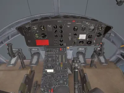 Bell UH-1C Australia RAAF Complex Animation Low-poly 3D model