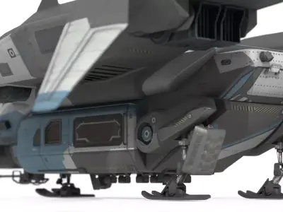 Future Science Fiction Space Fighter Spacecraft 3D model