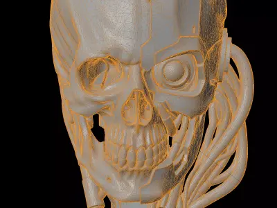 Cyber Skull Bust 3D Print Model 3D print model