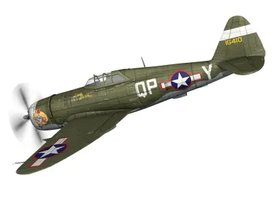 Republic P-47C Thunderbolt - Little Butch - QP-V 3D model