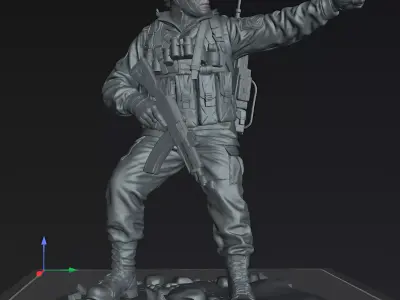 Battlefield Squad Leader STL Modern Military Miniature Model 3D print model