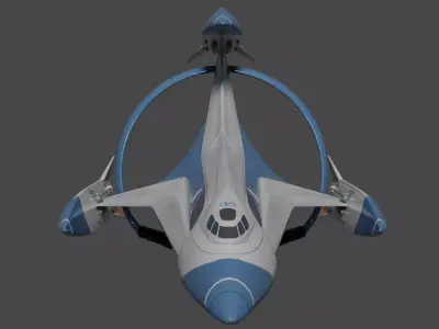 Fantastic Four Space Craft Low-poly 3D model