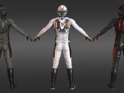 MX01 Sci-Fi Suit Male Low-poly 3D model