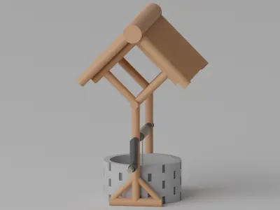 Medieval Stone Water Well 3D model