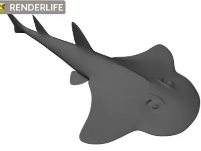Angel Shark with animation 3D model