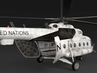 Rescue helicopter Low-poly 3D model