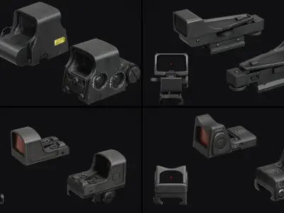 Weapon Sights Pack Low-poly 3D model