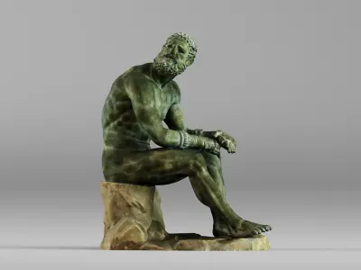 001648 Seated Ancient Greek Boxer 3D model