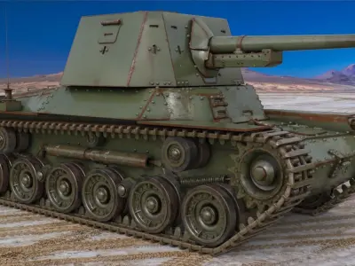 Tank Type 3 Ho Ni III Japan Vray 3D model