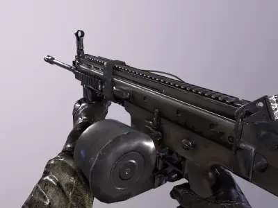  fps machine gun2 animations  Low-poly 3D model