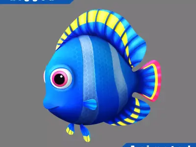 Cartoon Fish Rigged Animated 3D model