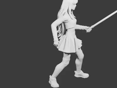 Petite Sci-Fi Sword Wielder 3D print model