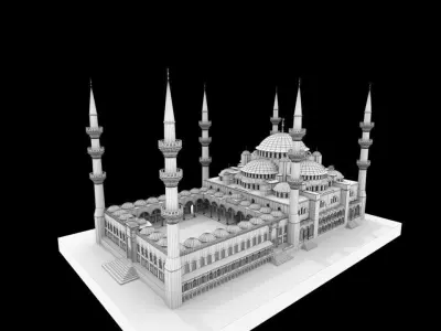 Mosque in istanbul 3D model