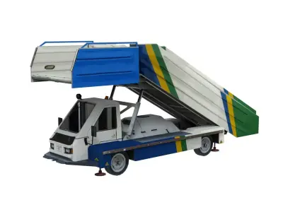 Lowpoly ABS-580 3D Model toy truck with ramp on top Low-poly 3D model