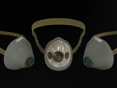Respirator U-2K-R2 Low-poly 3D model