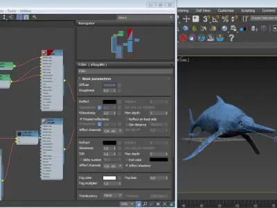 Dolphin ictiosaurio rig Low-poly 3D model