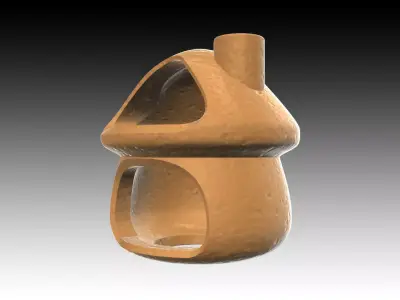 Aquarium-Ornaments Mushroom House 3D print model