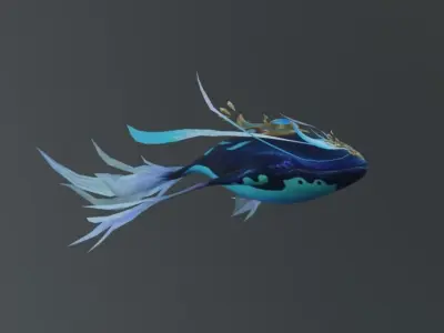 Fantasy Whale Low-poly 3D model