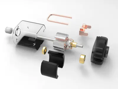 DC Electric Motor SolidWork 3D model