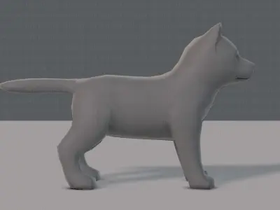 Dog base for gameV02 Low-poly 3D model