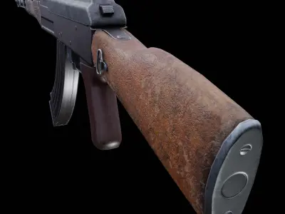 Old AK 47 Low-poly 3D model