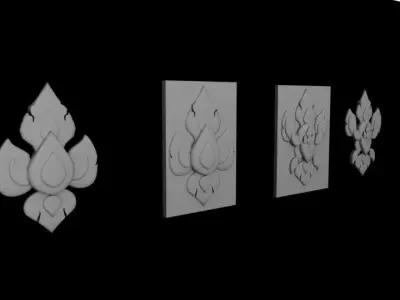 Thai pattern Low-poly 3D model