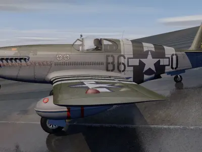 North American P-51B Mustang 3D model