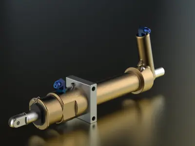 P-51D Mustang Strut Assembly - Hydraulic Tail Wheel Operating 3D print model