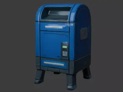 Low Poly Sci Fi Mailbox 3D Model 3D model