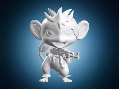 Tanzee Monkey Pal With Assault Rifle 3D print model