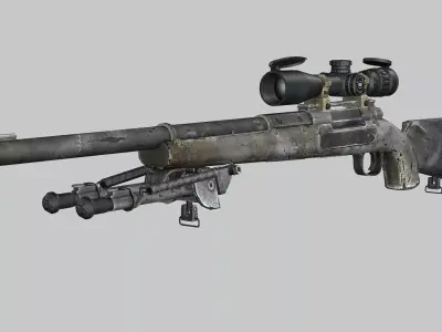 Sniper Denel 5NTW-20 Low-Poly 3D Model Low-poly 3D model purchase
