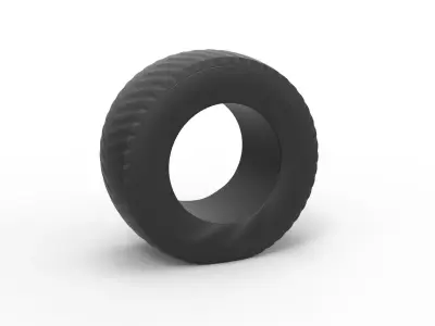Pulling tractor rear tire while pulling Scale 1 to 25 3D print model