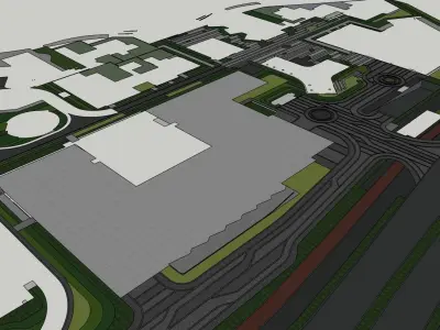 Pedestrian pathway of commercial society 3d model 3D model