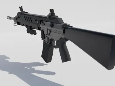 3d gun model Low-poly 3D model