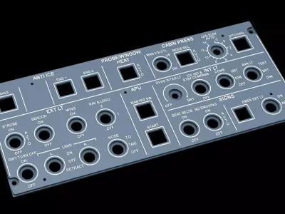 AIRBUS A320 OVERHEAD - LIGHTS PANEL 3D print model