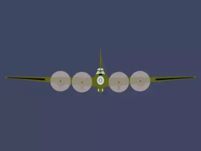 B 17 Flying Fortress 2D Cutout Low-poly 3D model
