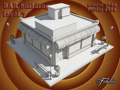 BAR level Low-poly 3D model