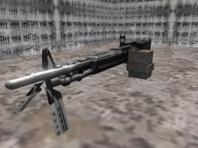 M60 Machine Gun PSX PS1 Low-poly 3D model Low-poly 3D model